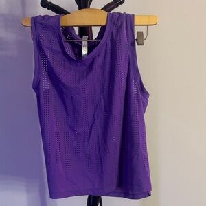 Purple Sleeveless Women's Athletic Muscle Shirt Top
